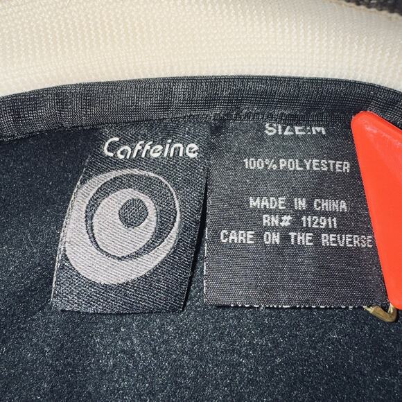 Vintage Y2K Caffeine Track Jacket Mens Medium Navy White Zip Raven Motorcycle - Picture 8 of 9